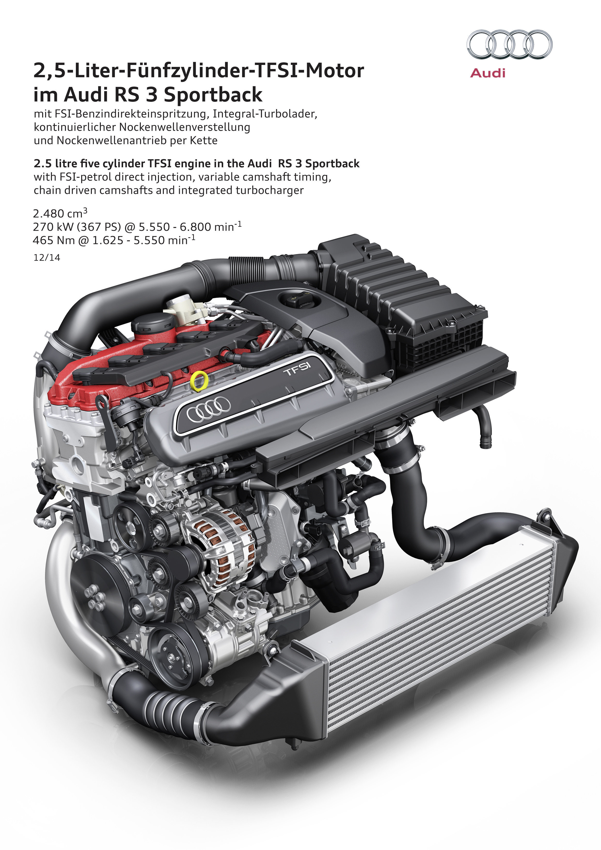 「インターナショナル エンジン オブ ザ イヤー」： アウディの2.5 TFSIがクラス最高のエンジンに再び選出